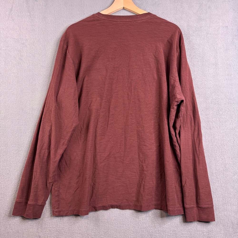 Bombas‎ Mens XL Long Sleeve Crew Neck T-Shirt Dark Cocoa Brown 100% Cotton Slub - Picture 2 of 5